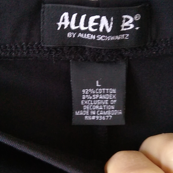 Allen B. Leggings Black w/Faux Leather Size L XL - Picture 3 of 6